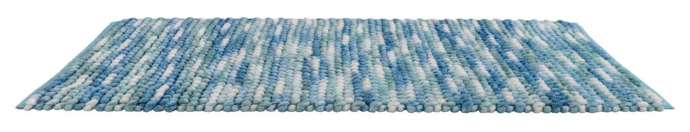 Badematte polyester aqua 60 x 90 cm sett fra siden