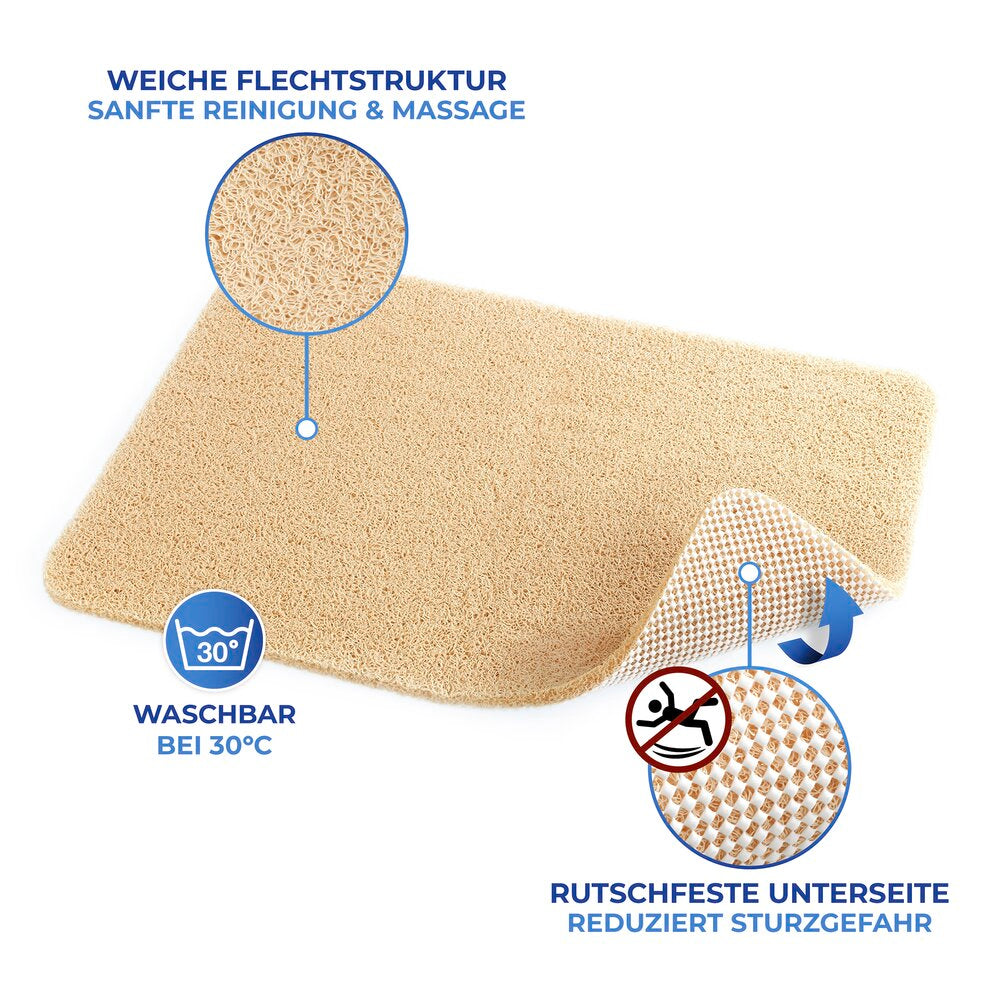 Detalj av Badematte PVC beige 50x80 cm sklisikker