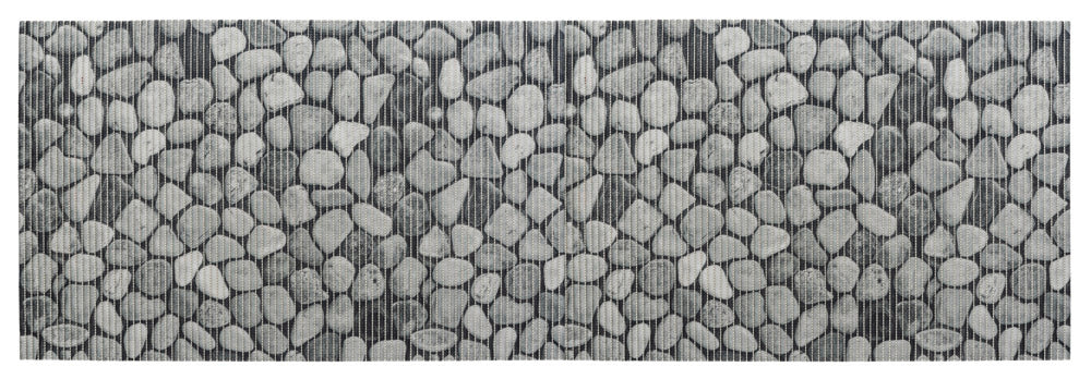 Badematte Sassi grå 65 x 200 cm tilskjærbar PVC forfra
