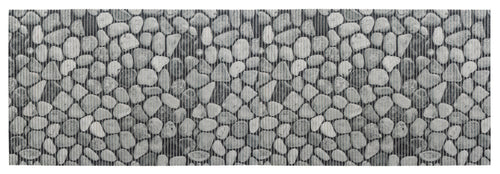 Badematte Sassi grå 65 x 200 cm tilskjærbar PVC forfra