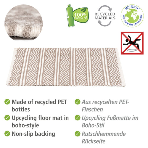 Badematte Shaki resirkulert PET taupe bakside