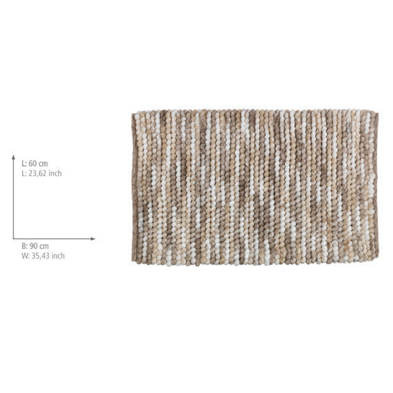Badematte Urdu taupe 60 x 90 cm polyester kantdetalj