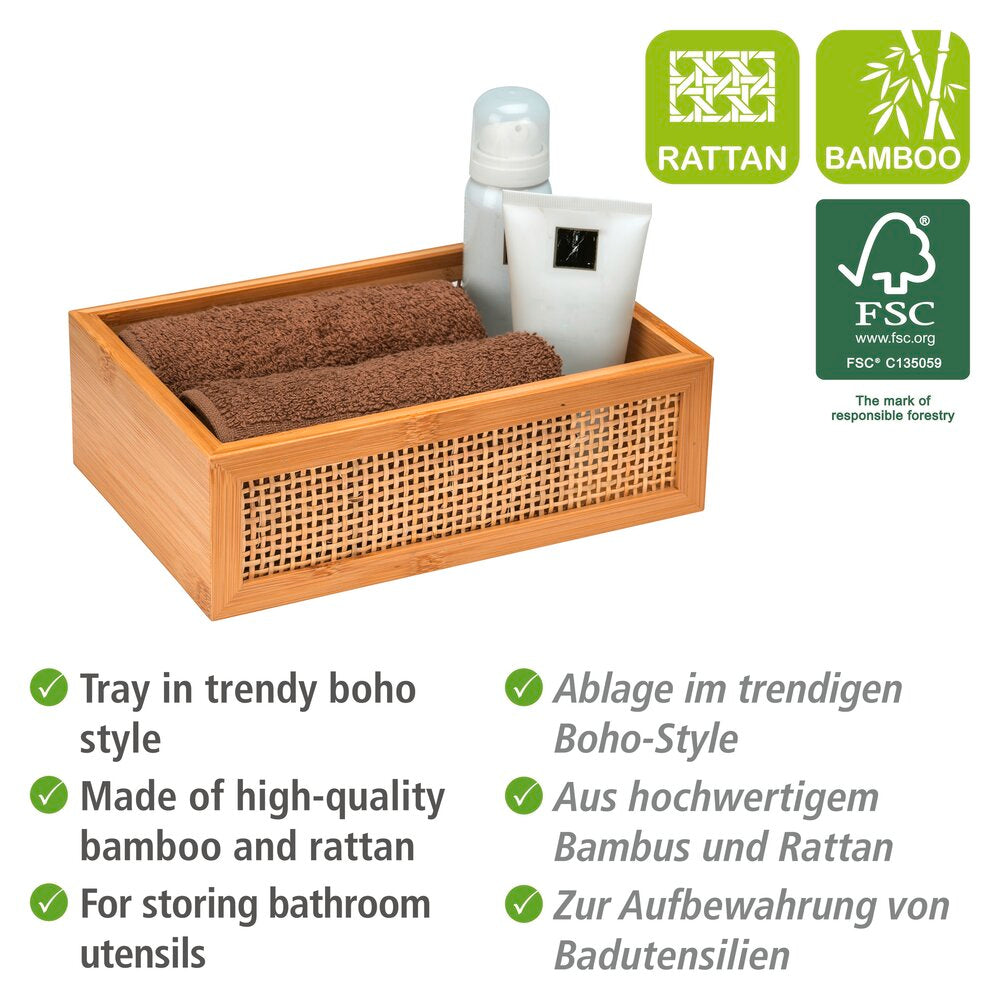 Badhylle Allegre L bambus og rotting - Wenko bakside