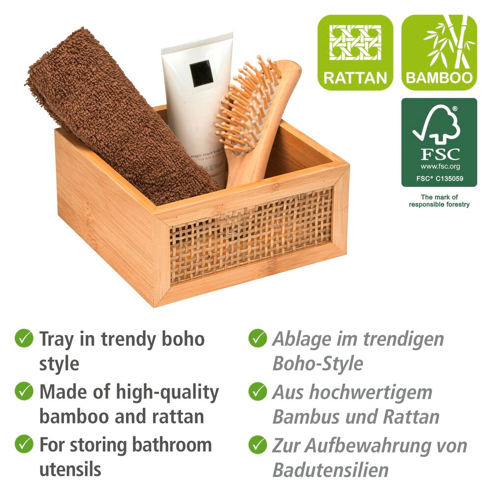 Badhylle Allegre M bambus og rotting bakside