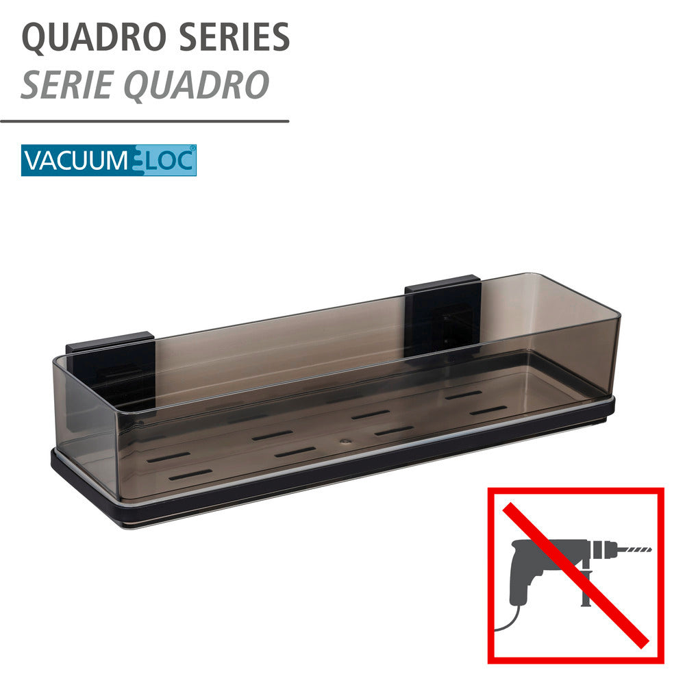 Badhylle Quadro svart rustfritt stål Vacuum-Loc® bakside
