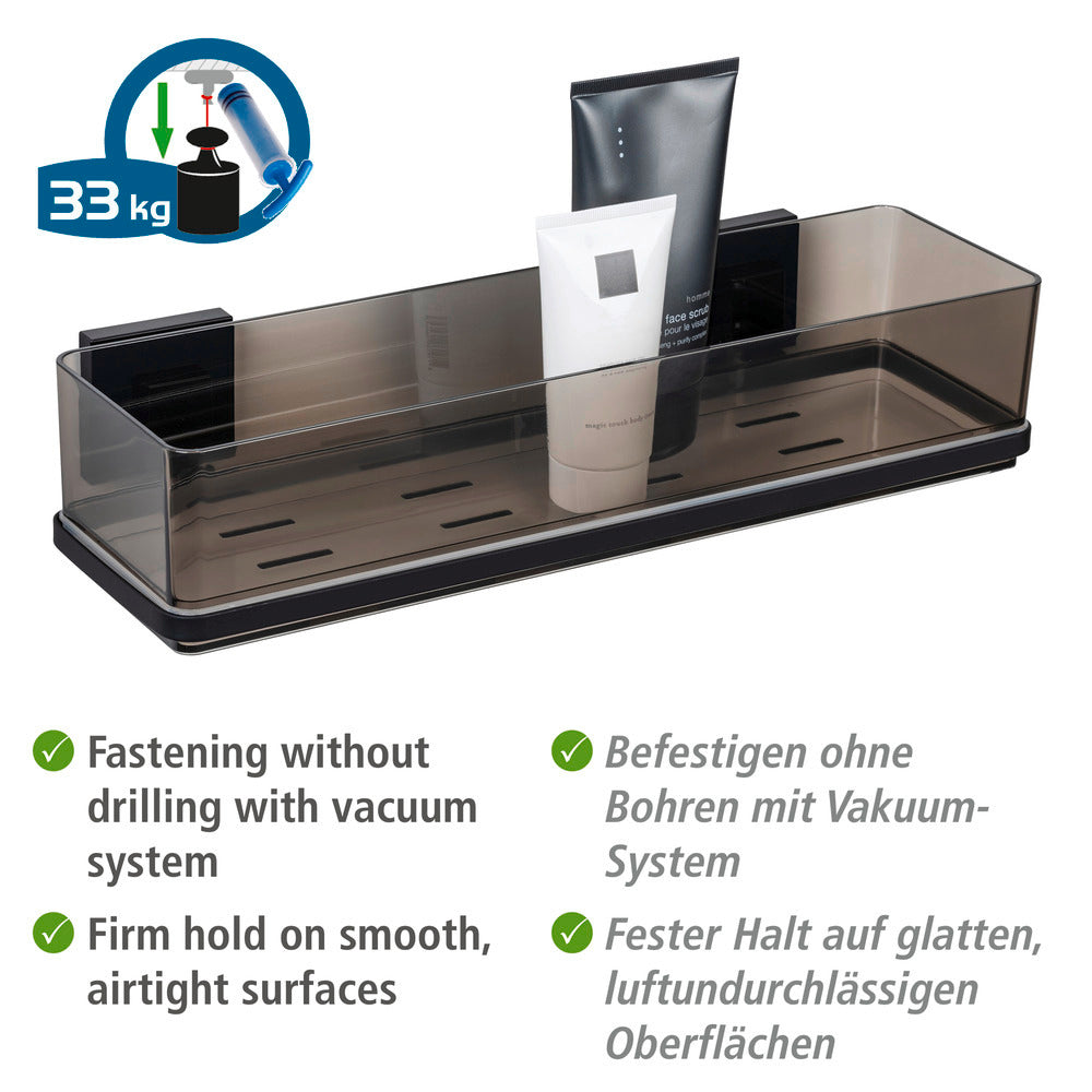 Detalj av Badhylle Quadro svart rustfritt stål Vacuum-Loc®