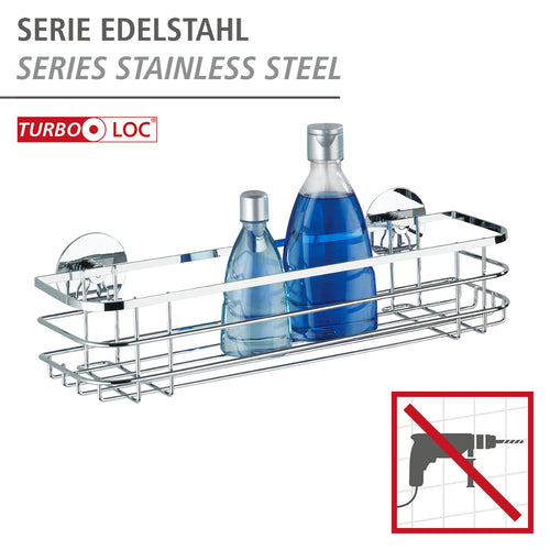 Badhylle Turbo-Loc® rustfritt stål uten boring sølv bakside
