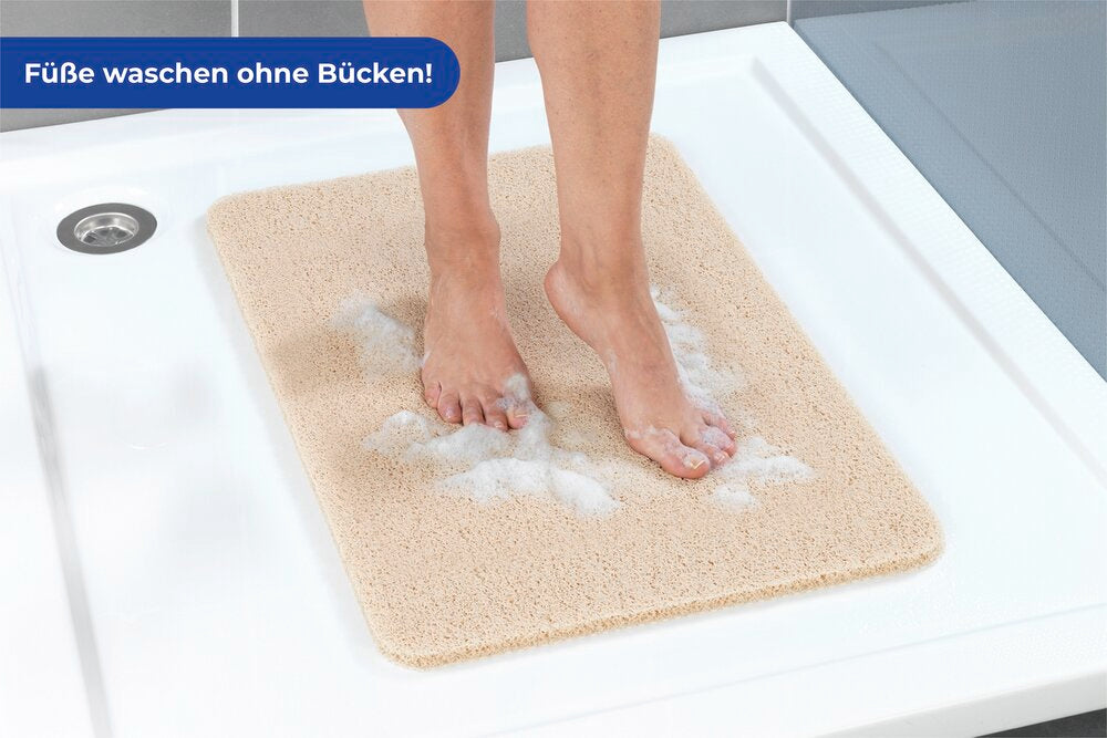 Badmatte Wellness beige 40 x 60 cm sklisikker sett fra siden