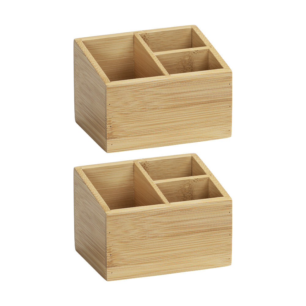 Badorganiser bambus Terra 3 rom 2-delt sett forfra