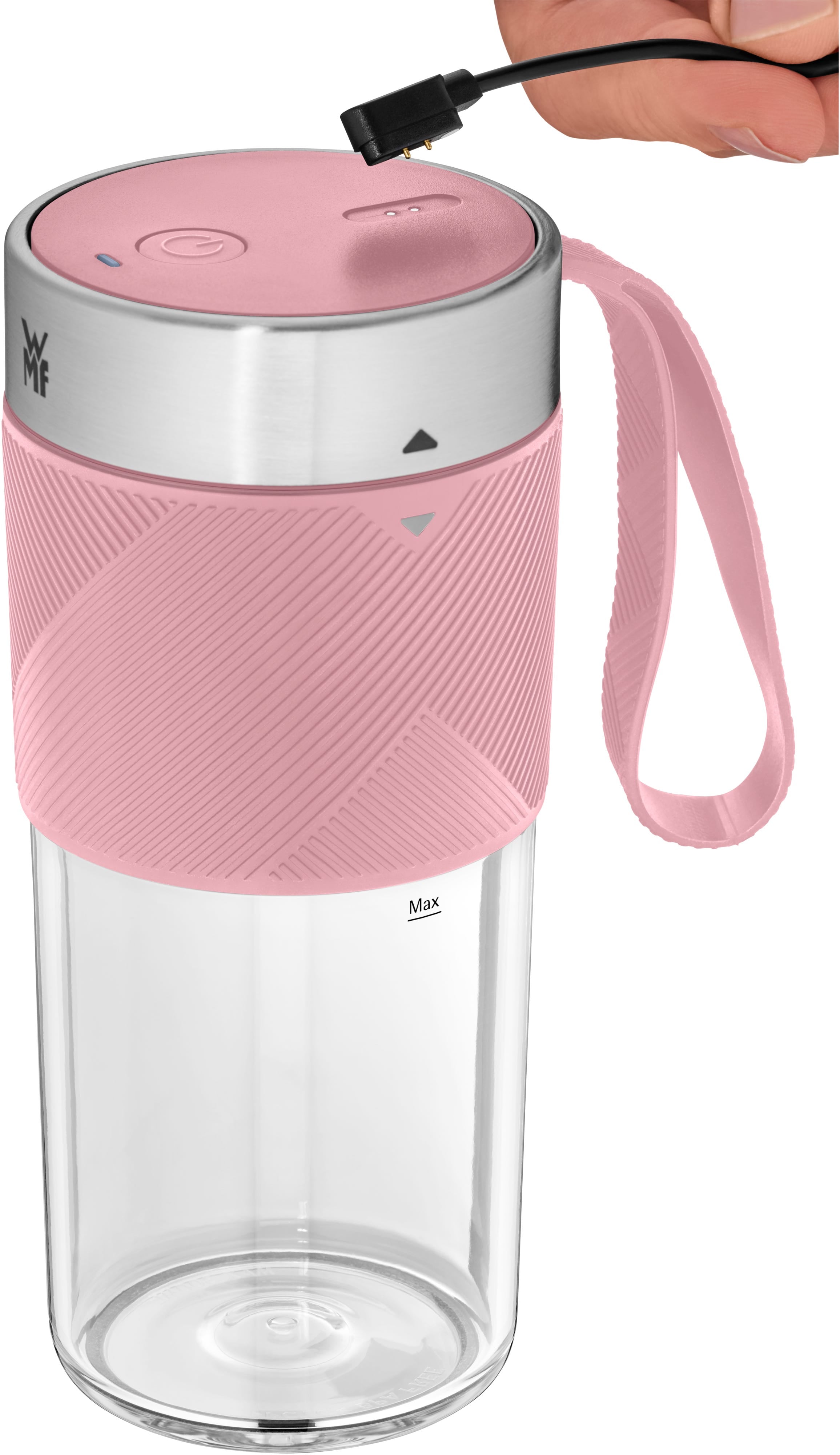 Bærbar smoothieblender 0,3 L tritan oppladbar rosa bakside