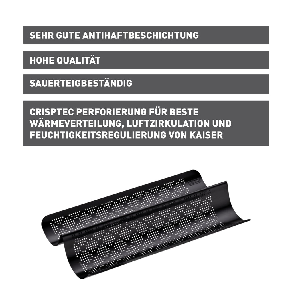 Baguetteform perforert 40 x 20 cm non-stick - Kaiser montert i ovn