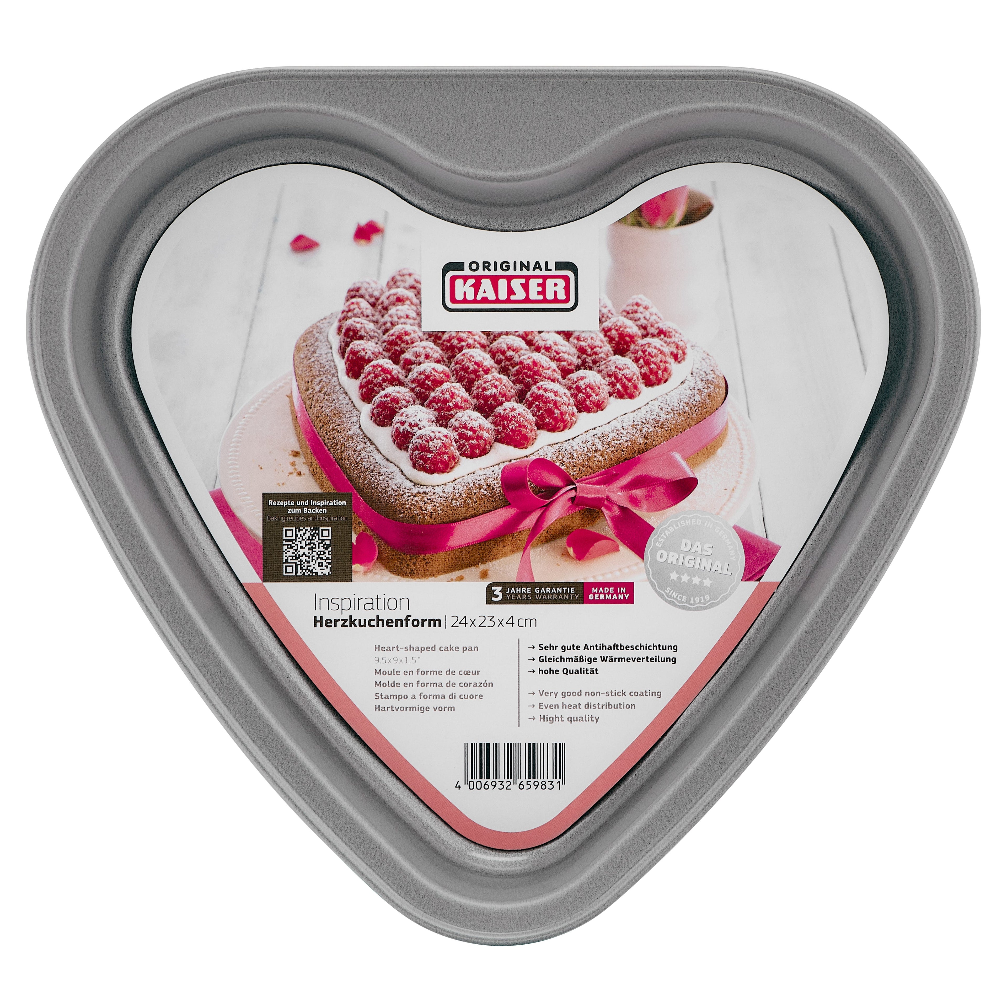 Nærbilde av bakeform hjerte 24x23 cm non-stick - Kaiser kant