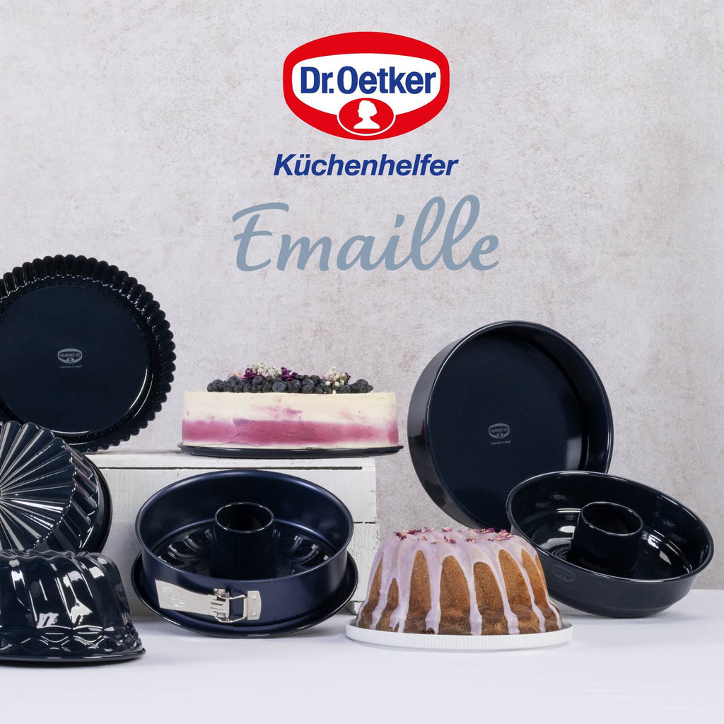 Bakeform med løftbunn emalje Ø26 cm PFAS-fri Dr. Oetker sideprofil