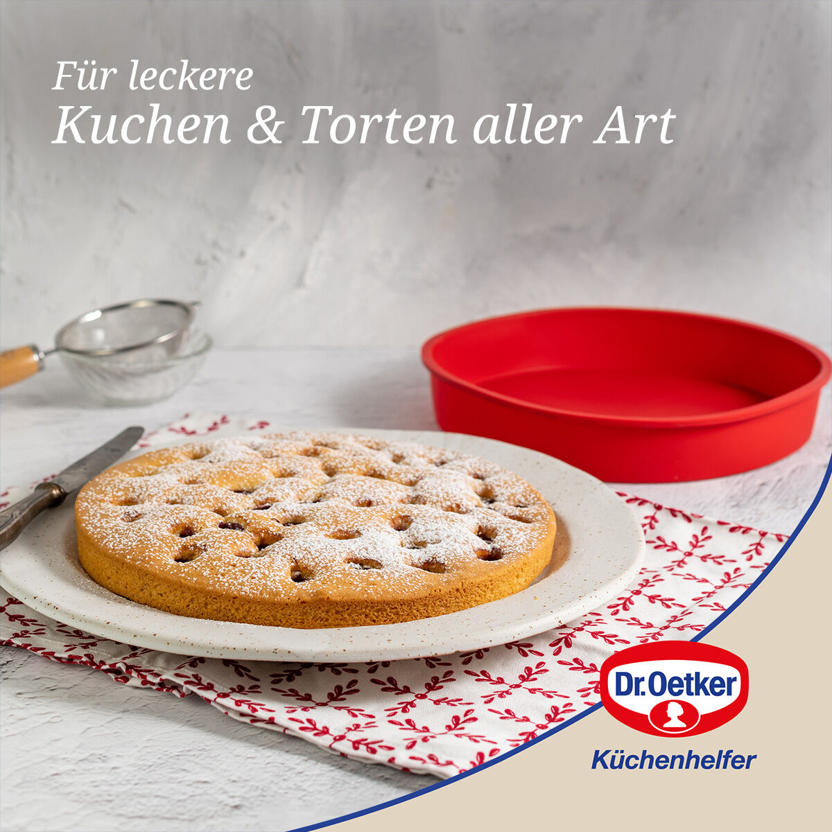 Bakeform rund silikon Ø26 cm Flexxibel Love - Dr. Oetker topp