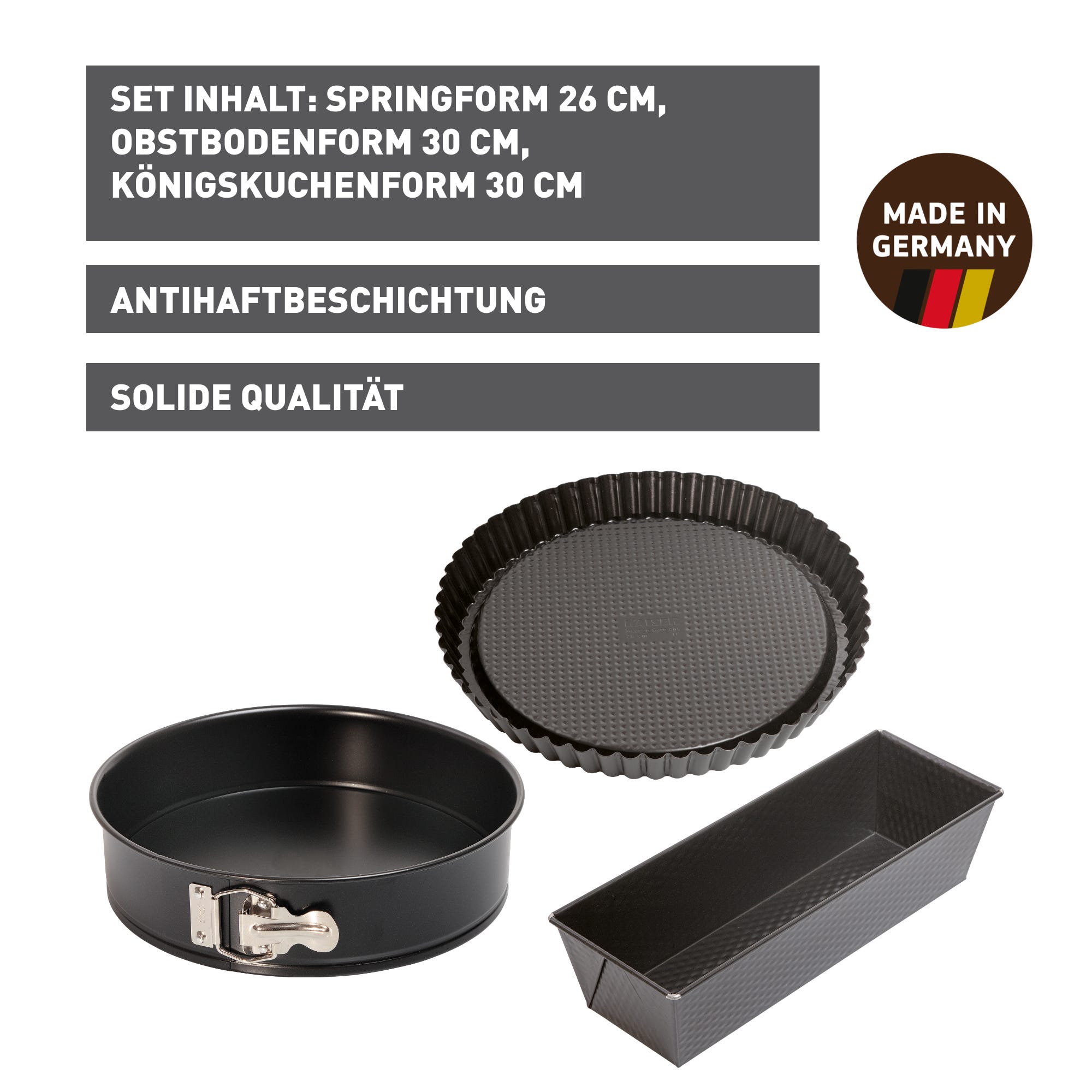 Bakeformer-sett 3-delt springform brødform bunnform - Kaiser bakside