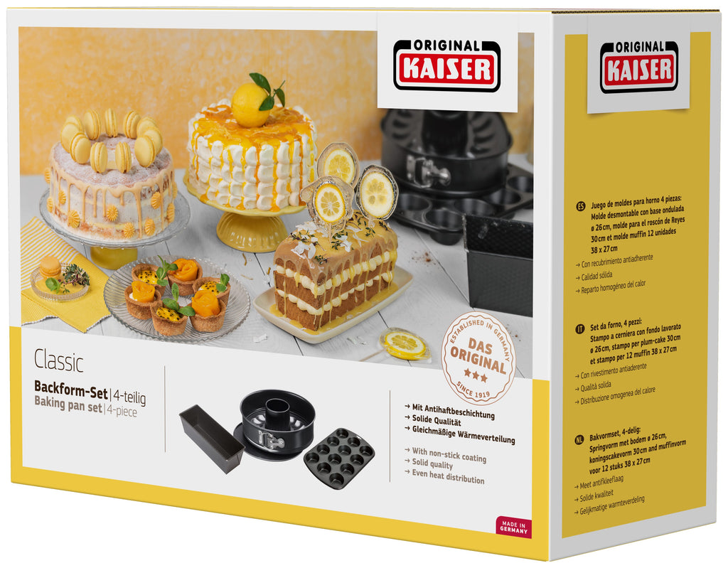 Bakeformsett 4-delt med springform, brødform og muffinsform - Kaiser nærbilde av muffinsform