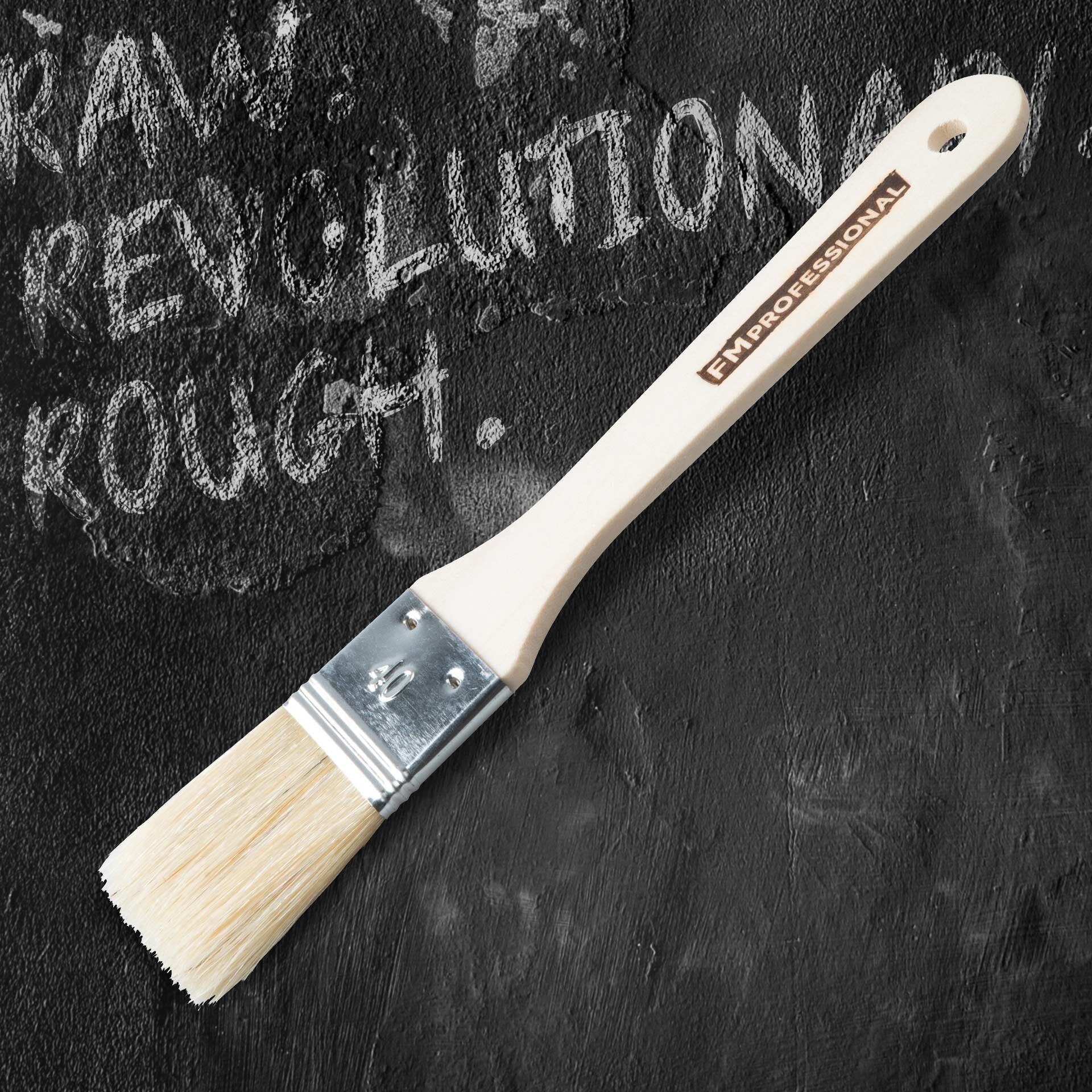 Bakekost 40 mm naturhår med trehåndtak - FMprofessional nærbilde av børstehår