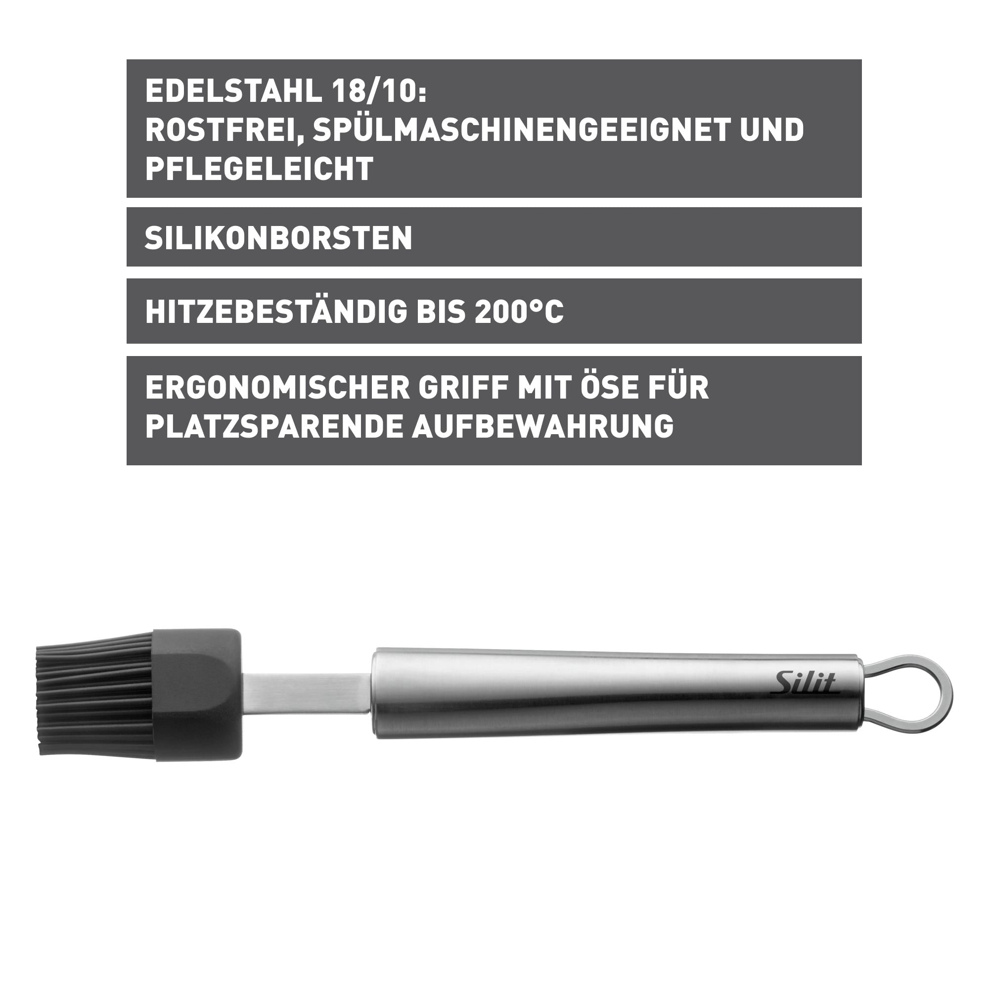 Bakekost silikon og rustfritt stål 21,5 cm Classic Line nærbilde av børster