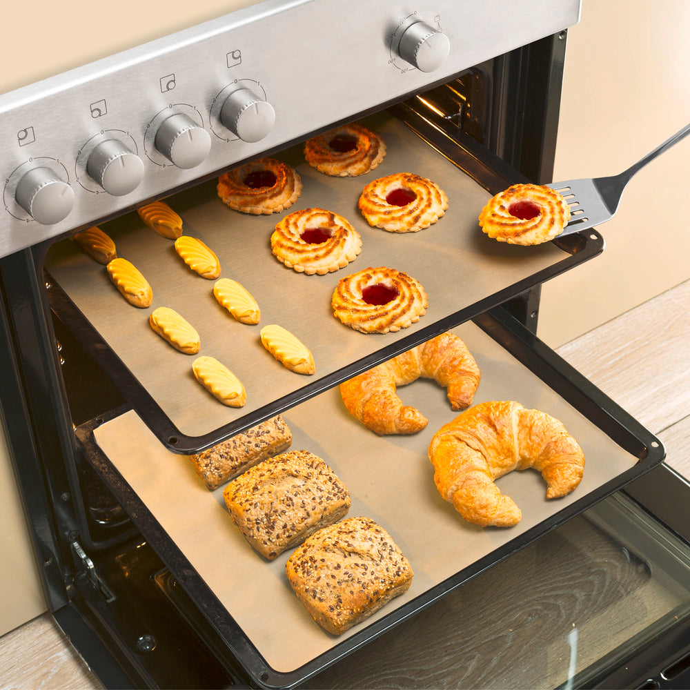 Nærbilde av overflate på Bakematte gjenbrukbar brun 2-delt sett non-stick - WENKO