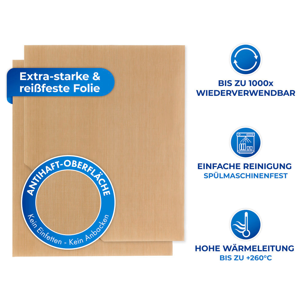 Bakematte gjenbrukbar brun 2-delt sett non-stick - WENKO i bruk med bakverk