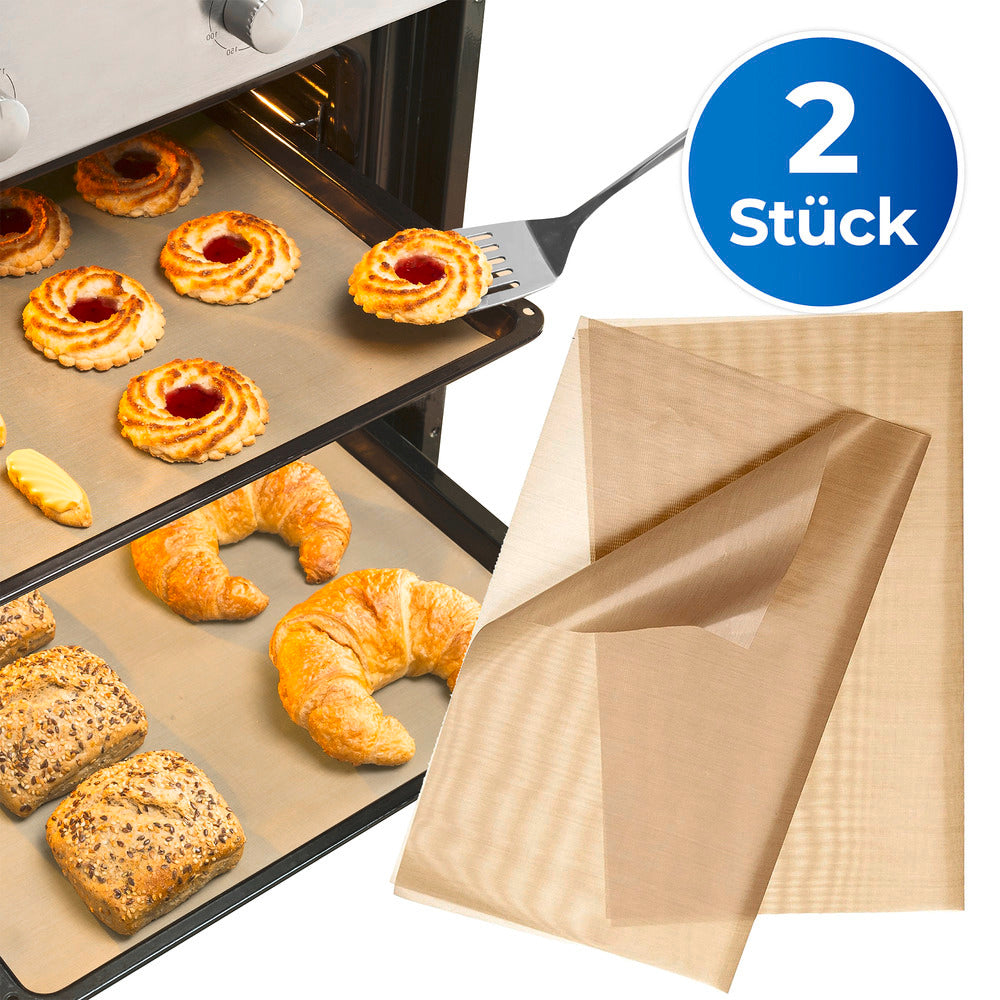 Bakematte gjenbrukbar brun 2-delt sett non-stick - WENKO foldet