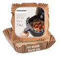 Bakepapir for airfryer firkantet 16 cm, 50 stk - Fackelmann forfra