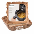 Bakepapir for airfryer firkantet 20 cm 50 stk - Fackelmann forfra