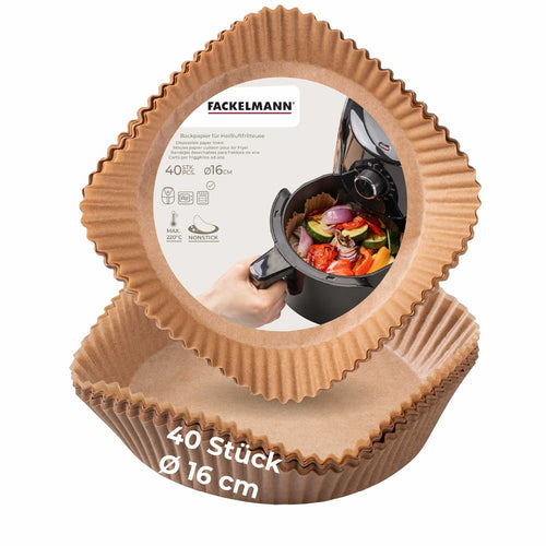 Bakepapir for airfryer rund 16x4,5 cm 40 stk - Fackelmann forfra