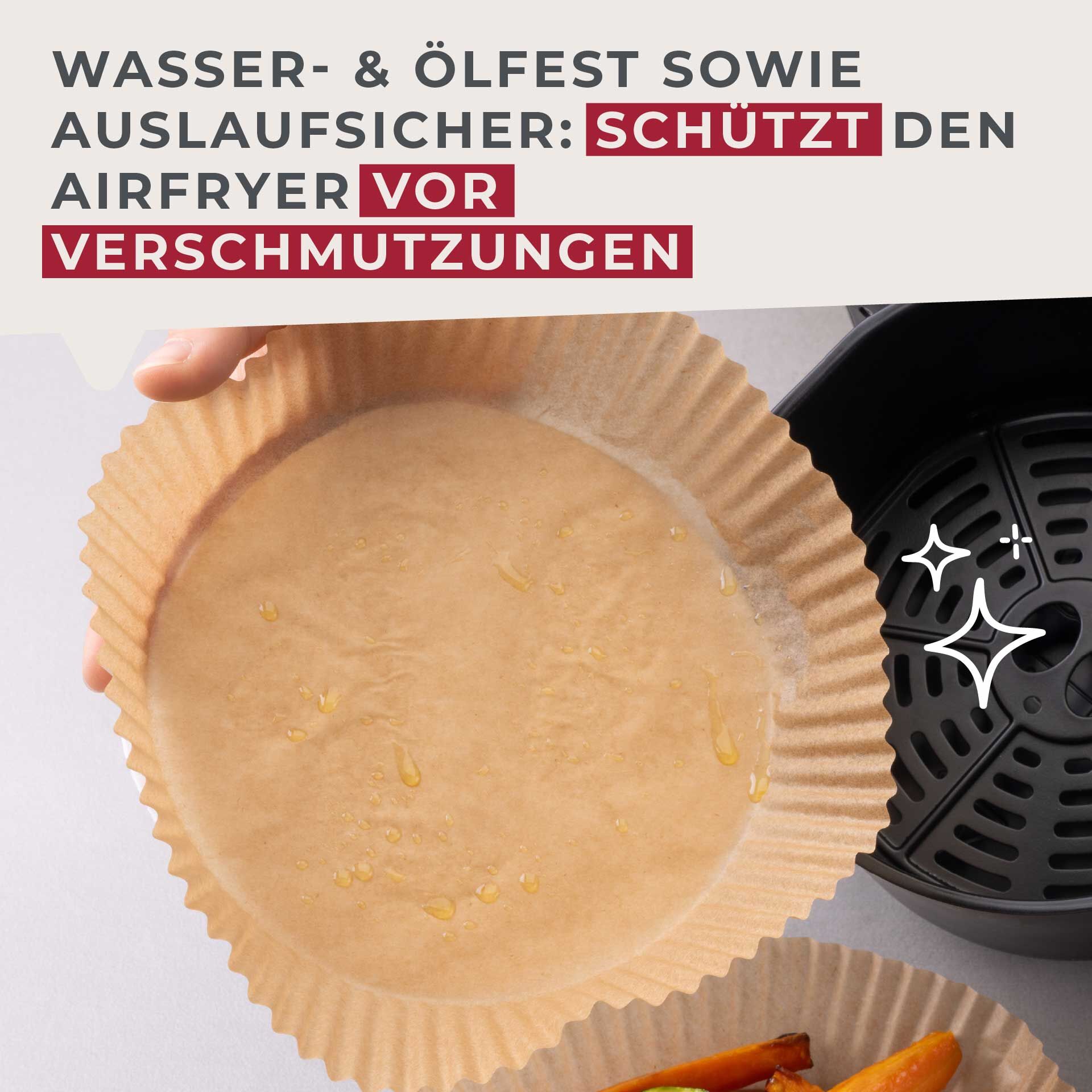 Bakepapir for airfryer rund 16x4,5 cm 40 stk - Fackelmann pakning