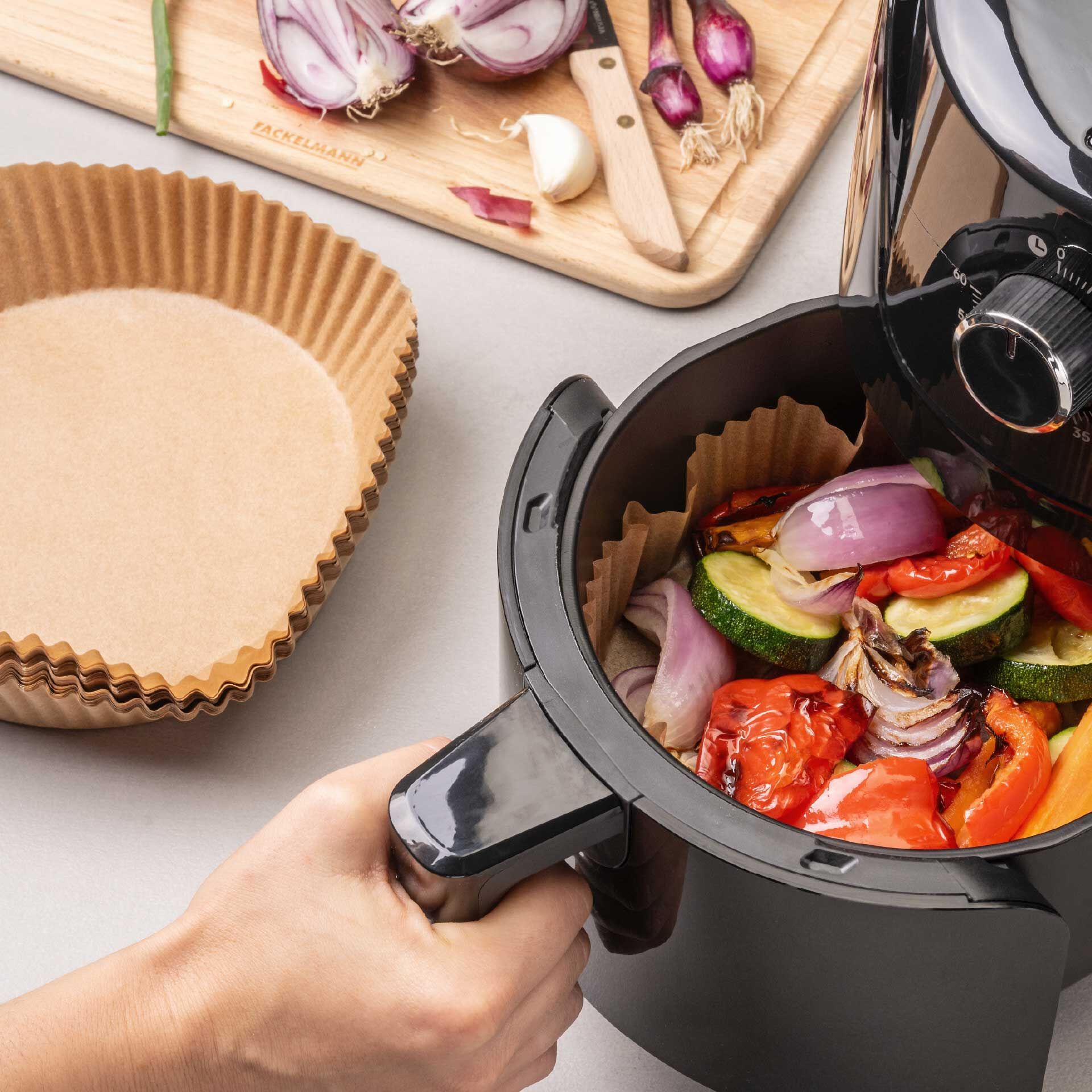 Bakepapir for airfryer rund Ø20 cm 40 stk - Fackelmann bakside