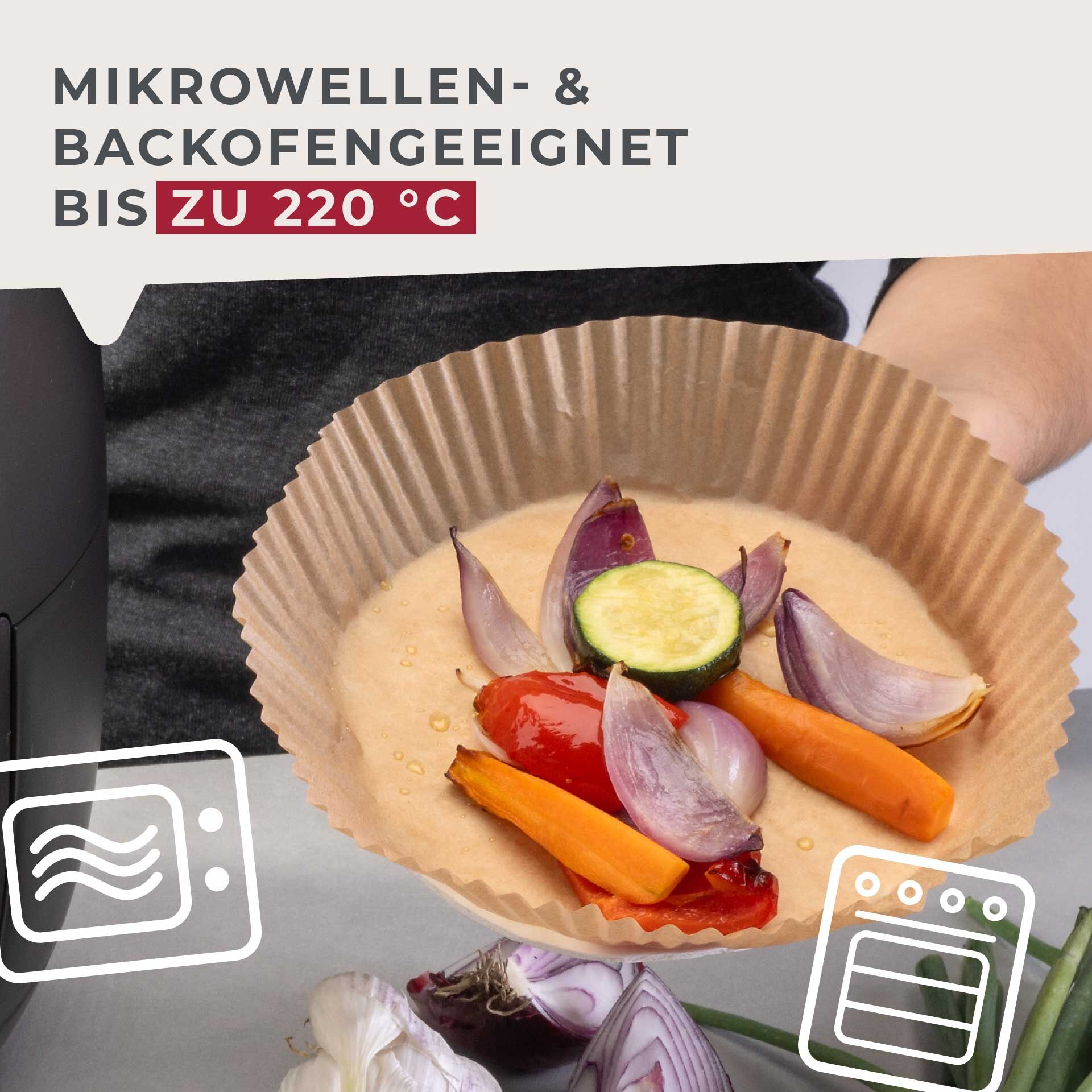 Bakepapir for airfryer rund Ø20 cm 40 stk - Fackelmann i pakning