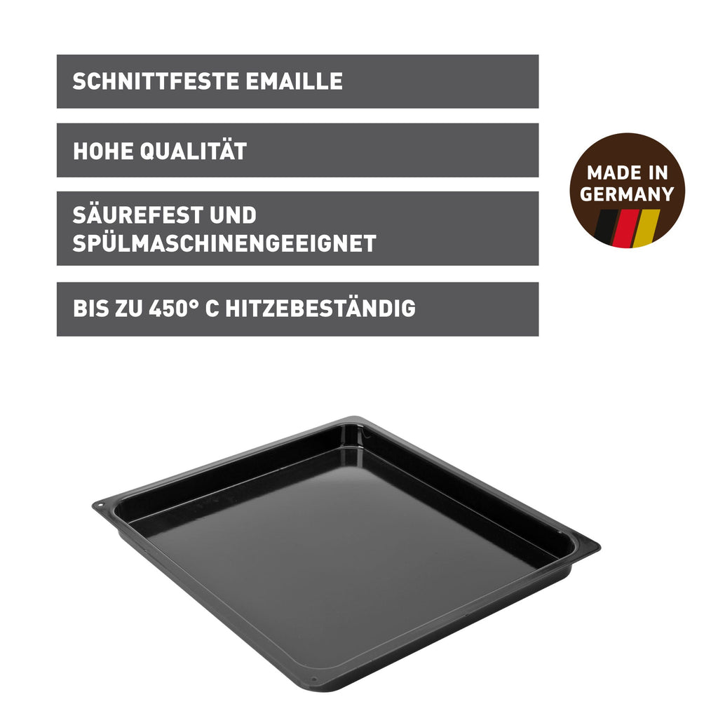 Bakeplate emaljert 39,5x36,5 cm med høy kant 3 cm fra KAISER bakside