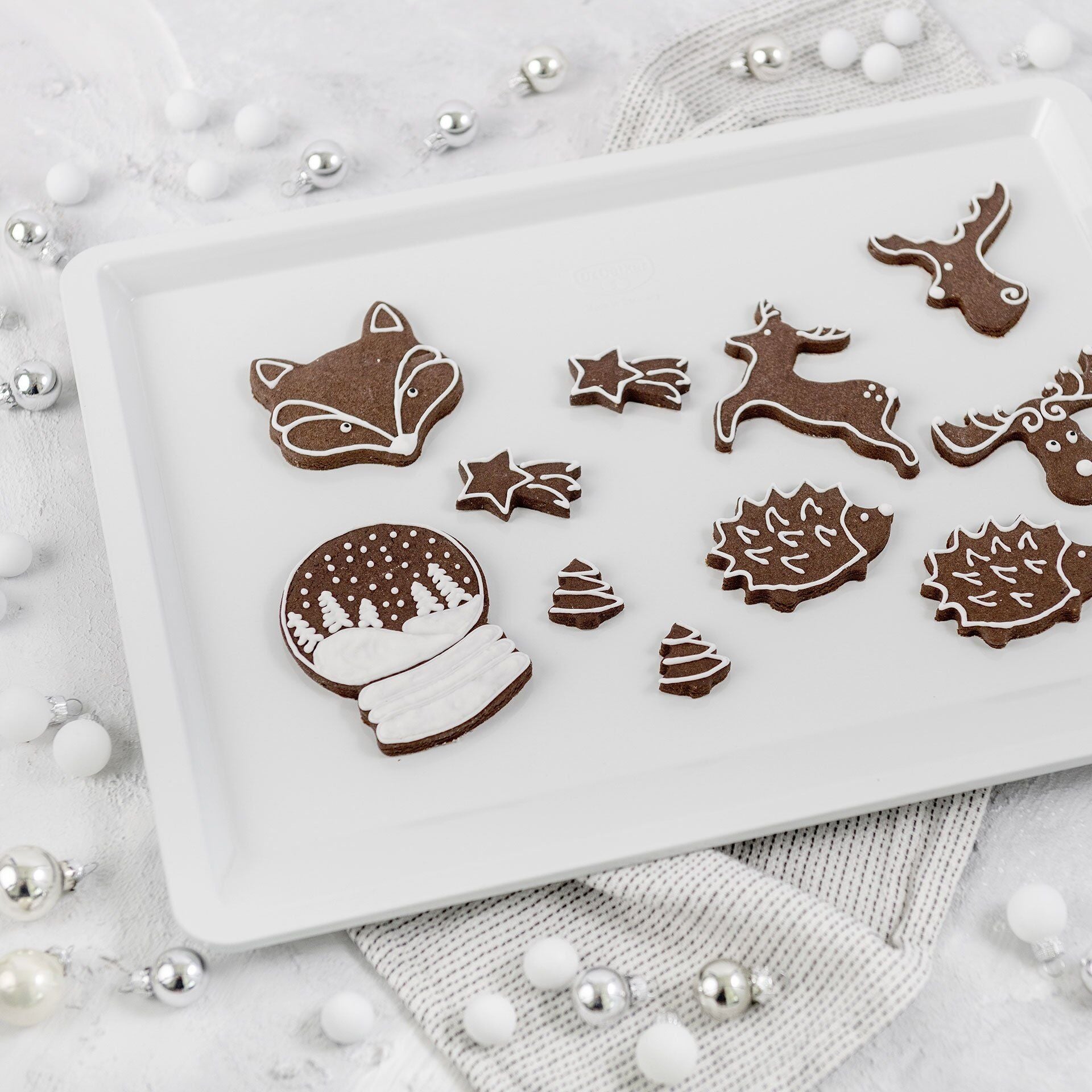 Bakeplate hvit White Christmas Baking bakside