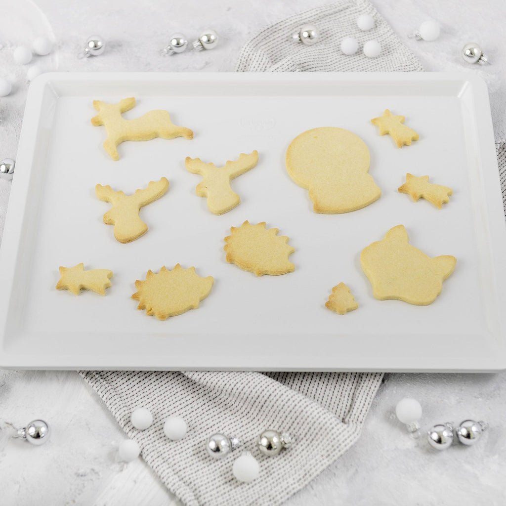 Detalj av bakeplate hvit White Christmas Baking