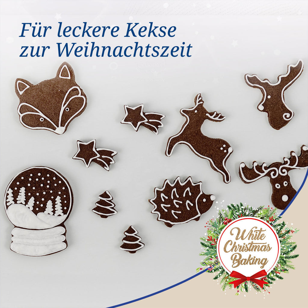 Bakeplate hvit White Christmas Baking med bakverk