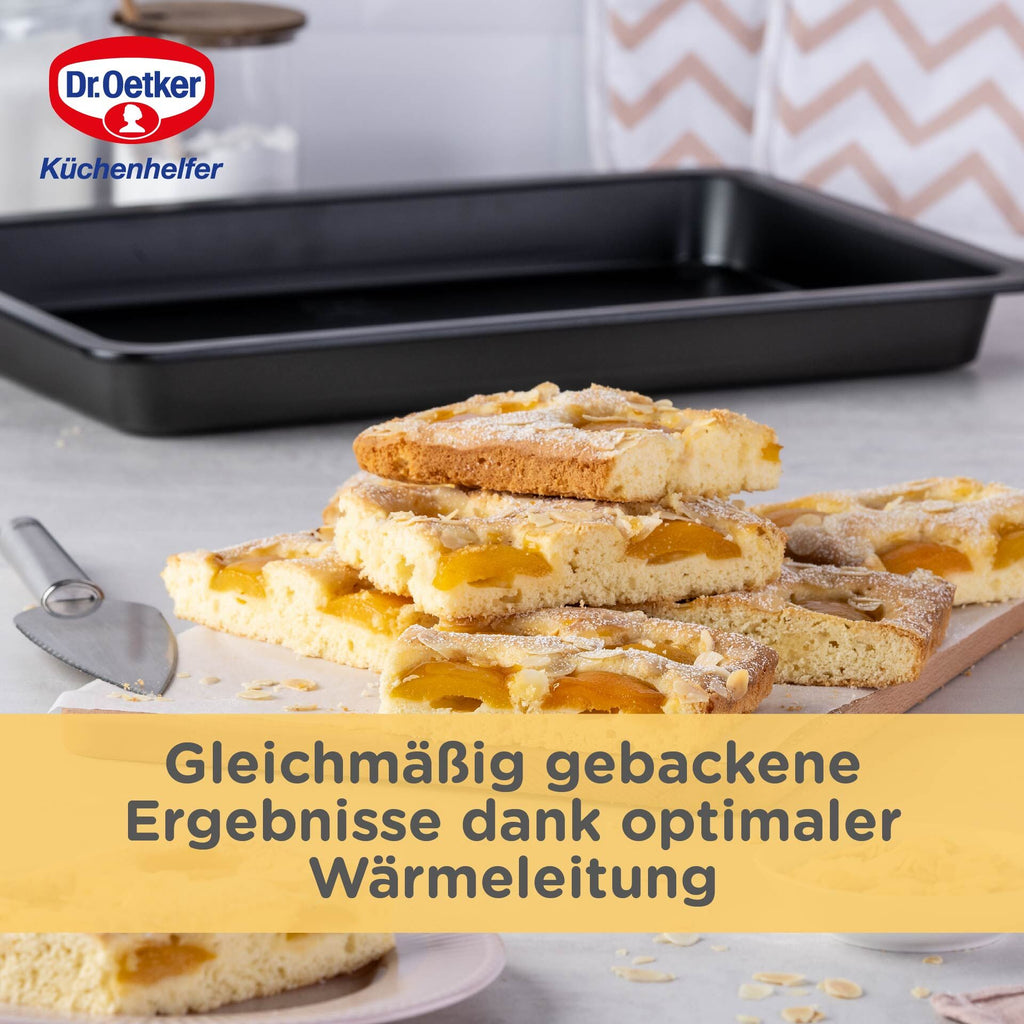 Bakeplate med ekstra høy kant 42x29 cm non-stick - Dr. Oetker sideprofil