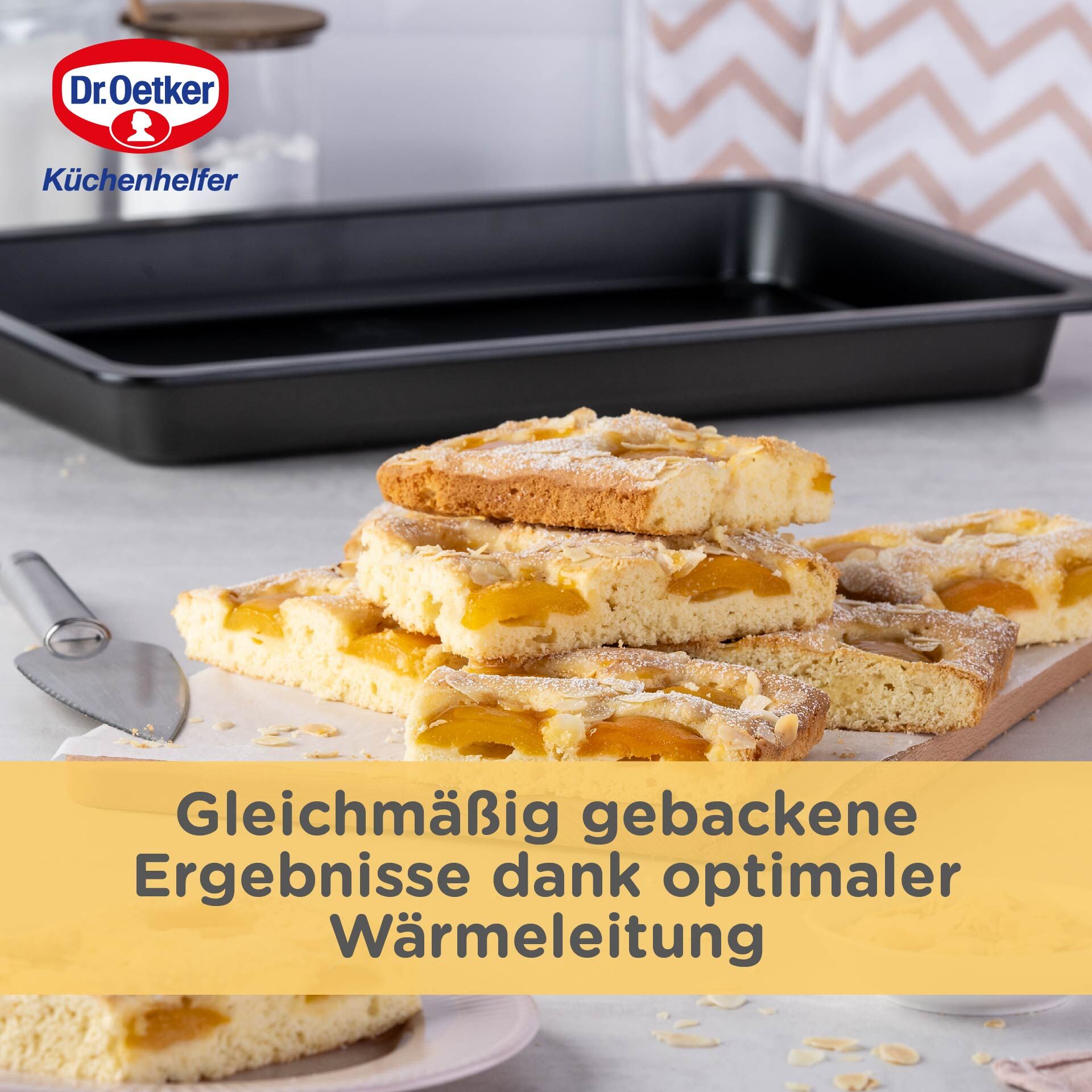 Bakeplate med ekstra høy kant 42x29 cm non-stick - Dr. Oetker sideprofil