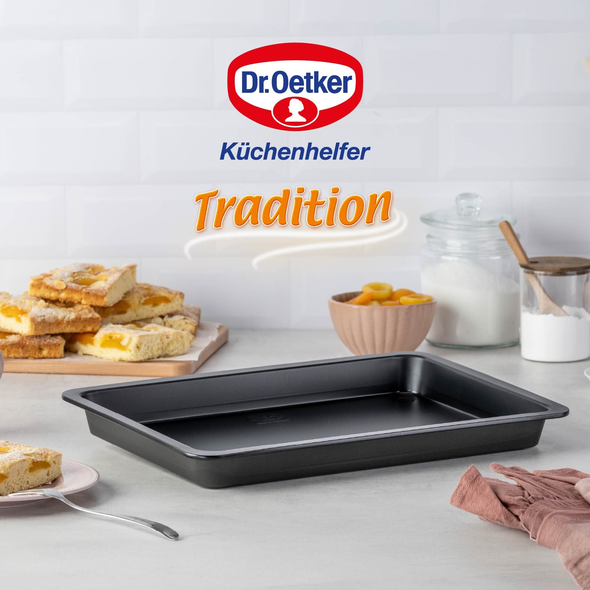 Bakeplate med ekstra høy kant 42x29 cm non-stick - Dr. Oetker oppbevaring