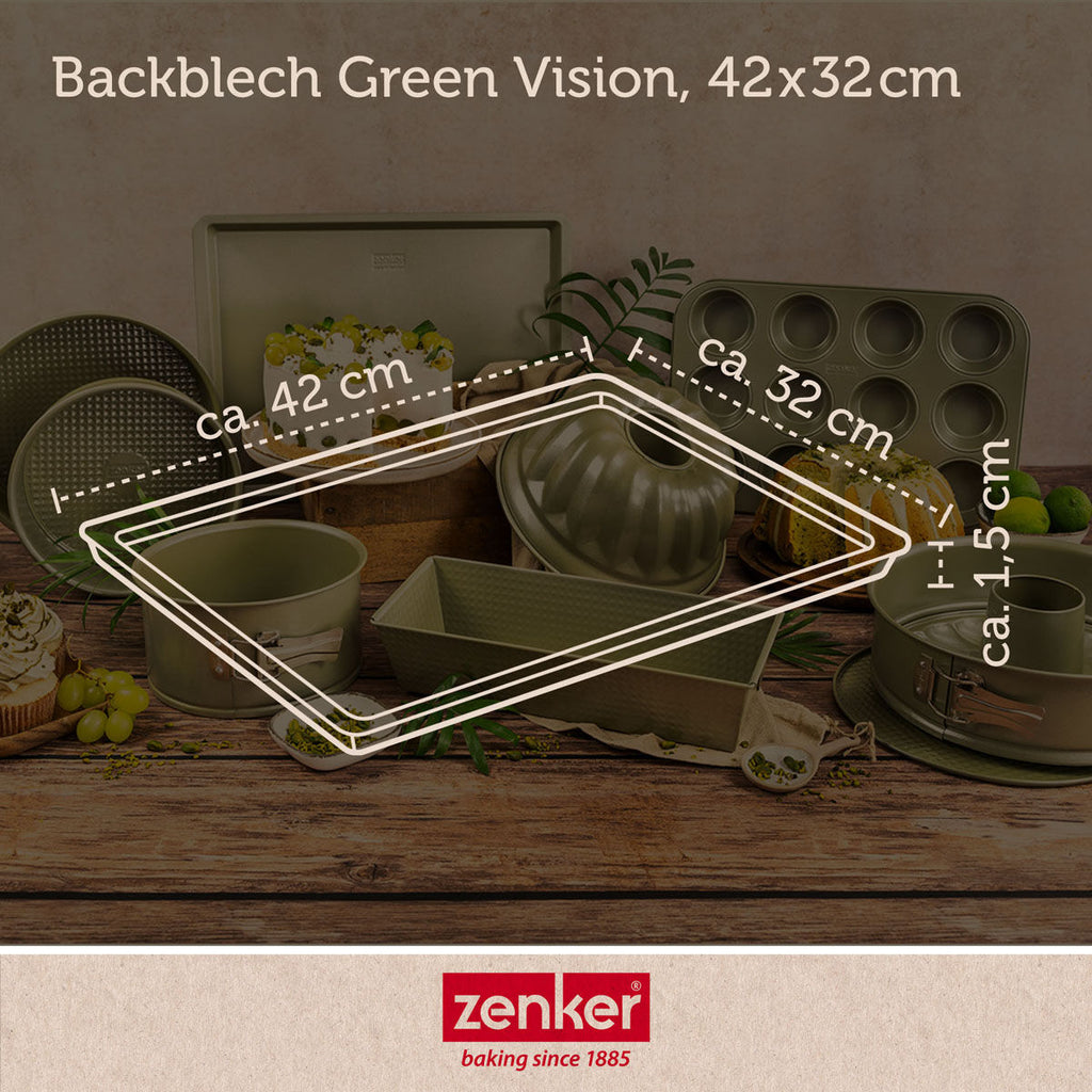 Bakeplate non-stick 42x32 cm Green Vision - Zenker montert i ovn