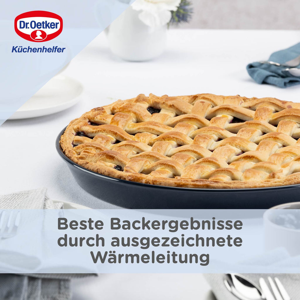 Bakeplate rund emaljert Ø30 cm PFAS-fri - Dr. Oetker sideprofil
