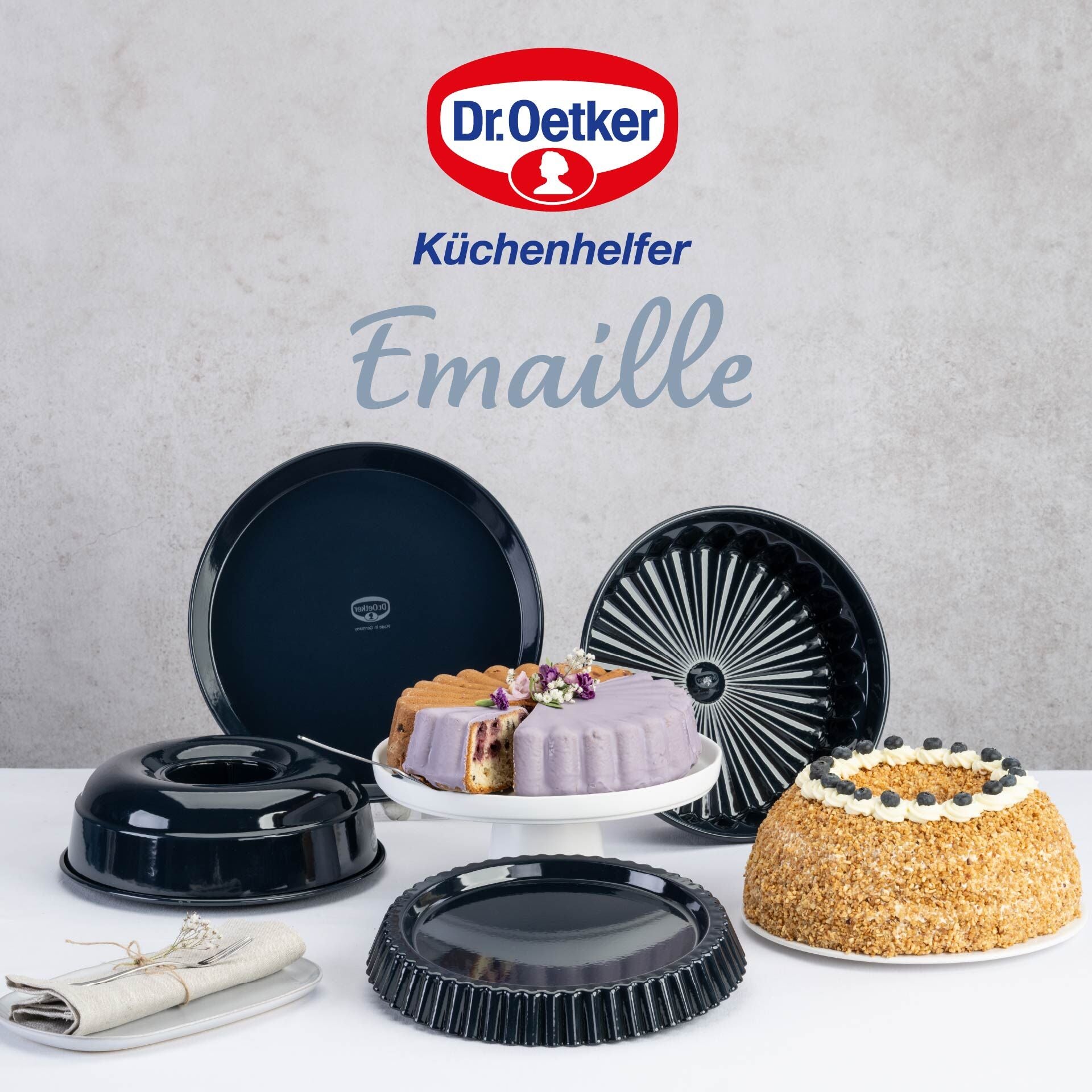 Bakeplate rund emaljert Ø30 cm PFAS-fri - Dr. Oetker oppvaskmaskin sikker