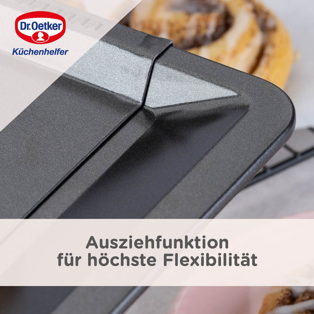 Bakeplate uttrekkbar 33-52 cm non-stick PFAS-fri Dr. Oetker emballasje
