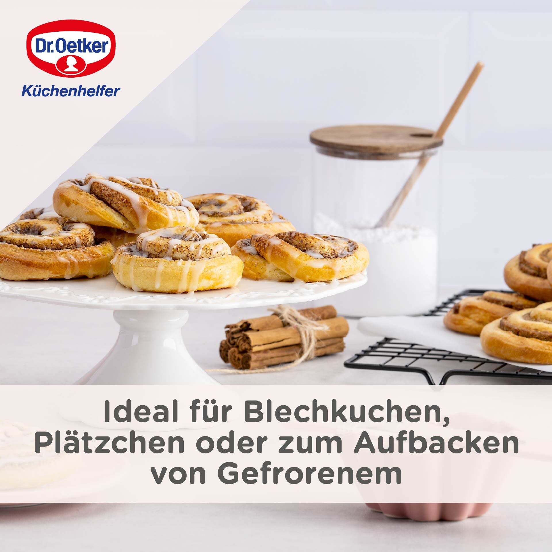 Bakeplate uttrekkbar 33-52 cm non-stick PFAS-fri Dr. Oetker logo