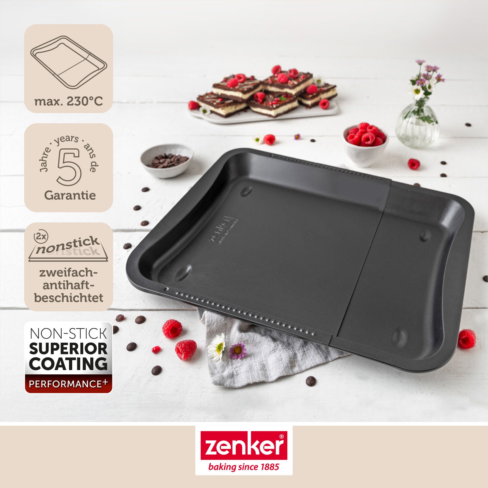 Detalj av non-stick belegg på Bakeplate uttrekkbar 34,5-52 cm non-stick - Zenker