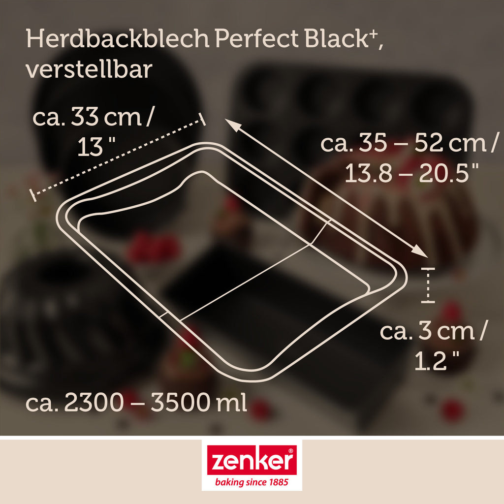 Nærbilde av justerbar mekanisme på Bakeplate uttrekkbar 34,5-52 cm non-stick - Zenker