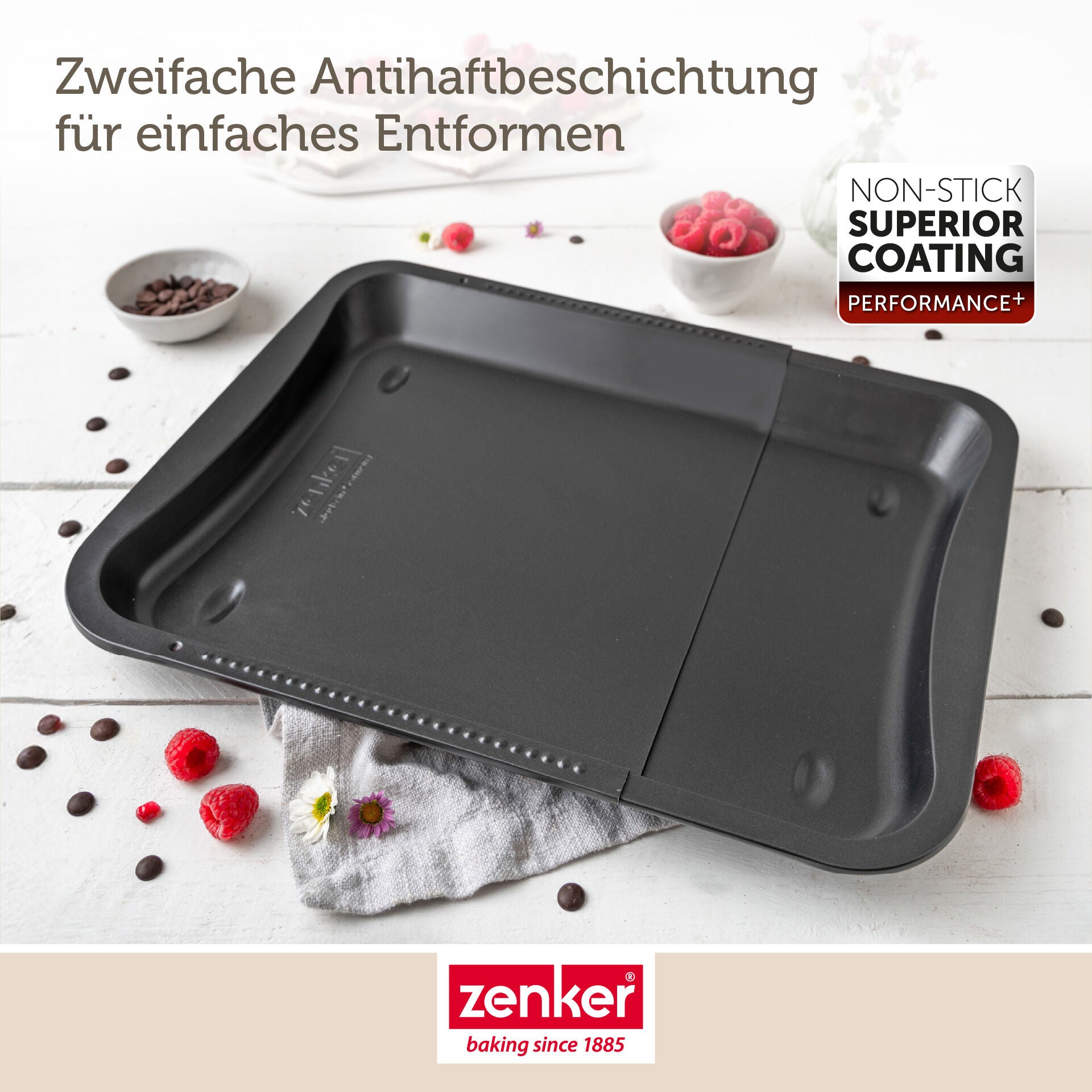 Sidevisning av Bakeplate uttrekkbar 34,5-52 cm non-stick - Zenker