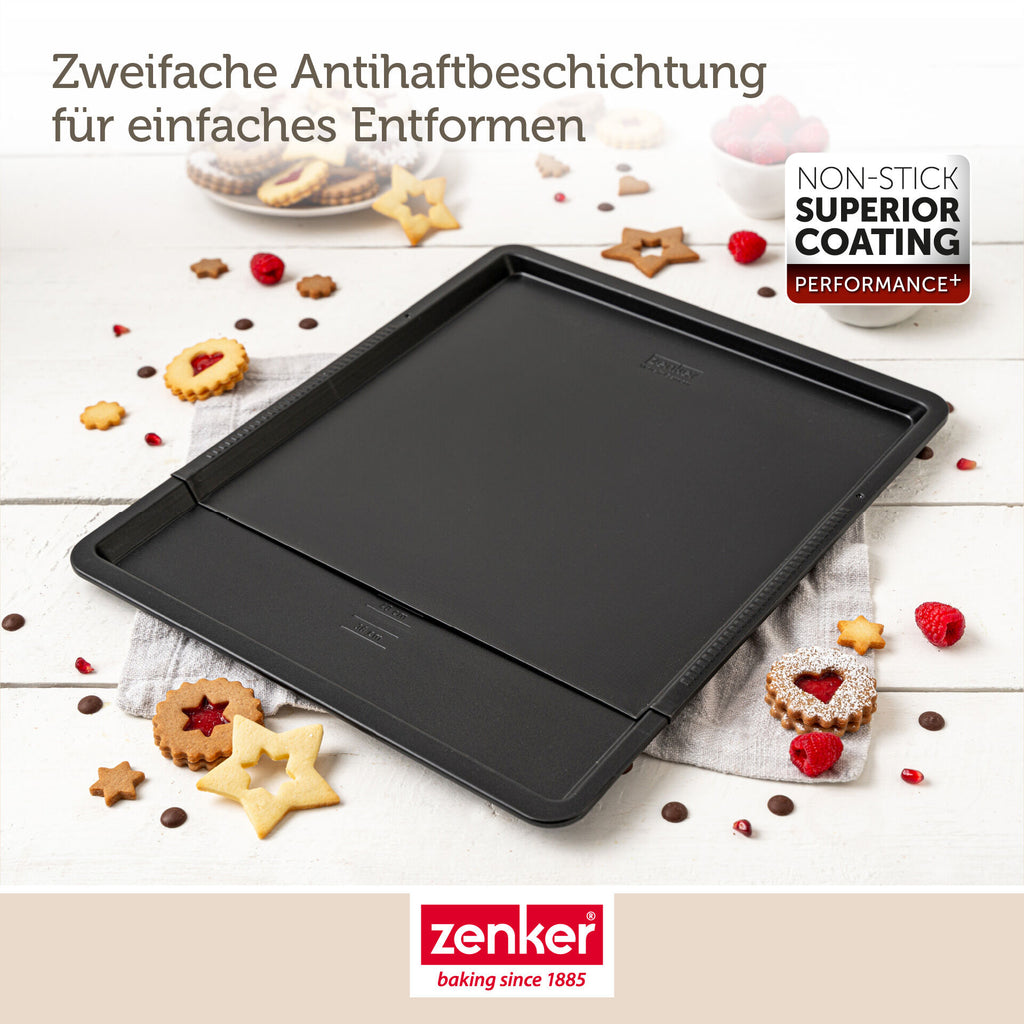 Bakeplate uttrekkbar non-stick 37-52 cm PFAS-fri - Zenker sideprofil