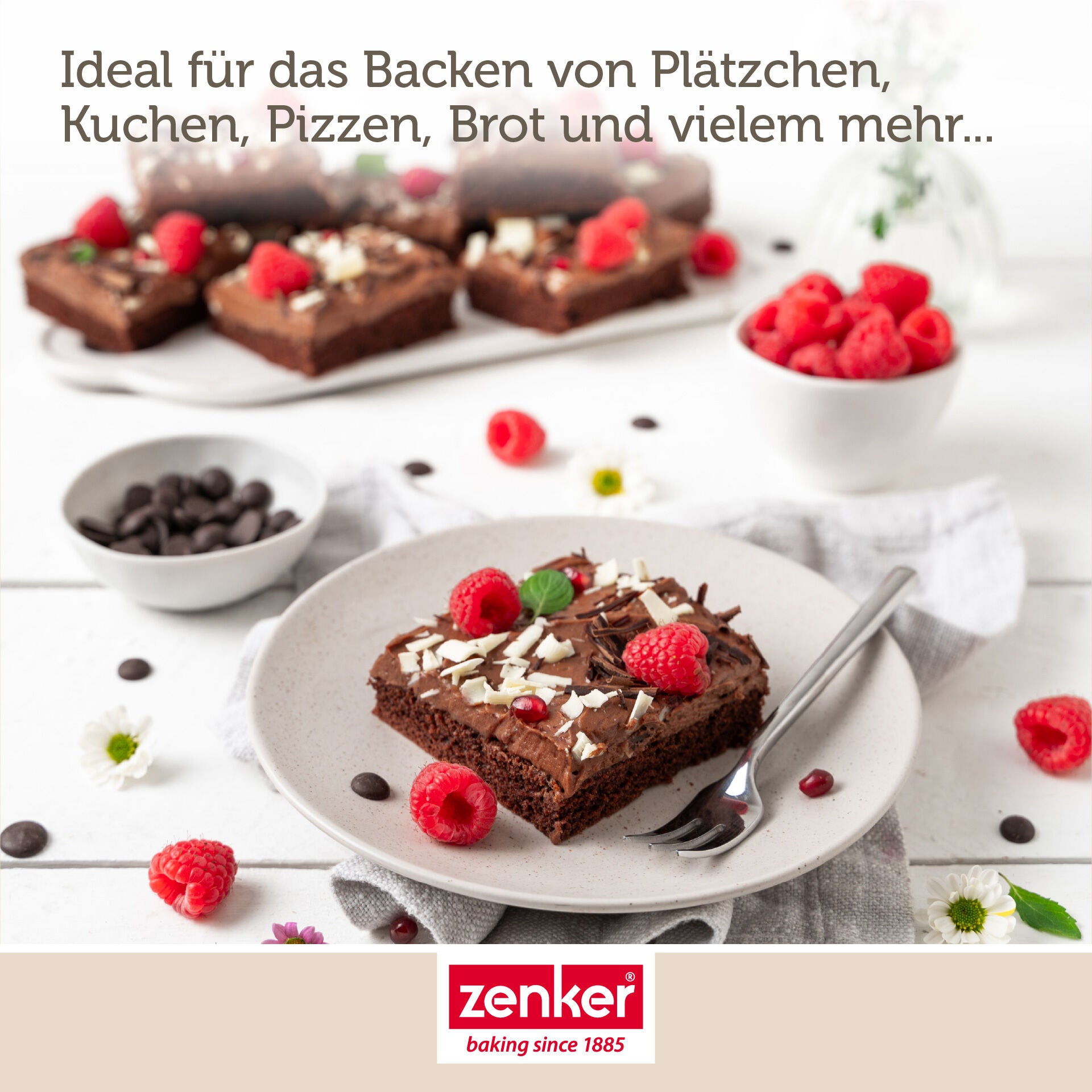 Bakeplate uttrekkbar 37-52 cm høy kant non-stick - Zenker sideprofil
