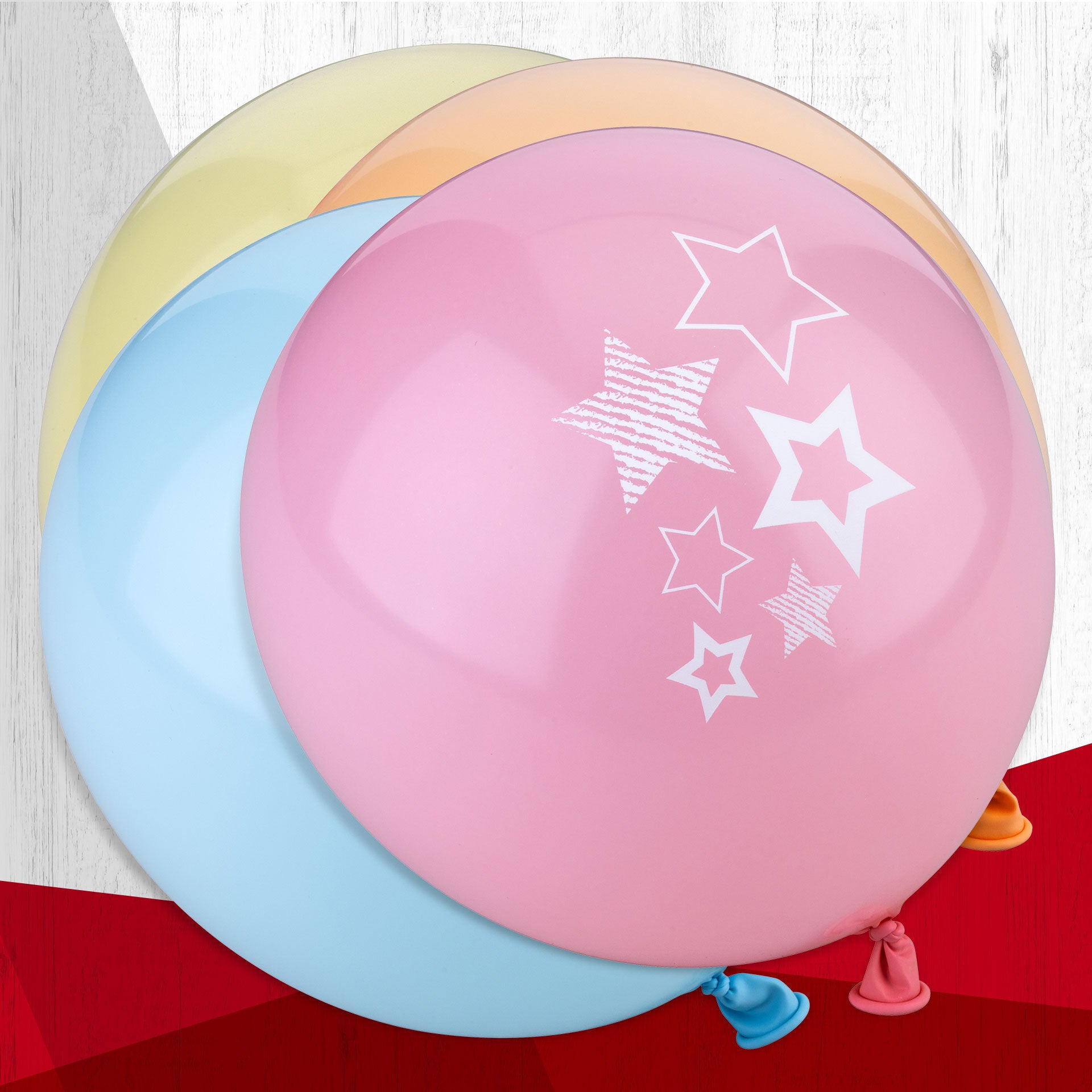 Ballonger med stjerner 5 stk pastellfarger - Fackelmann detalj