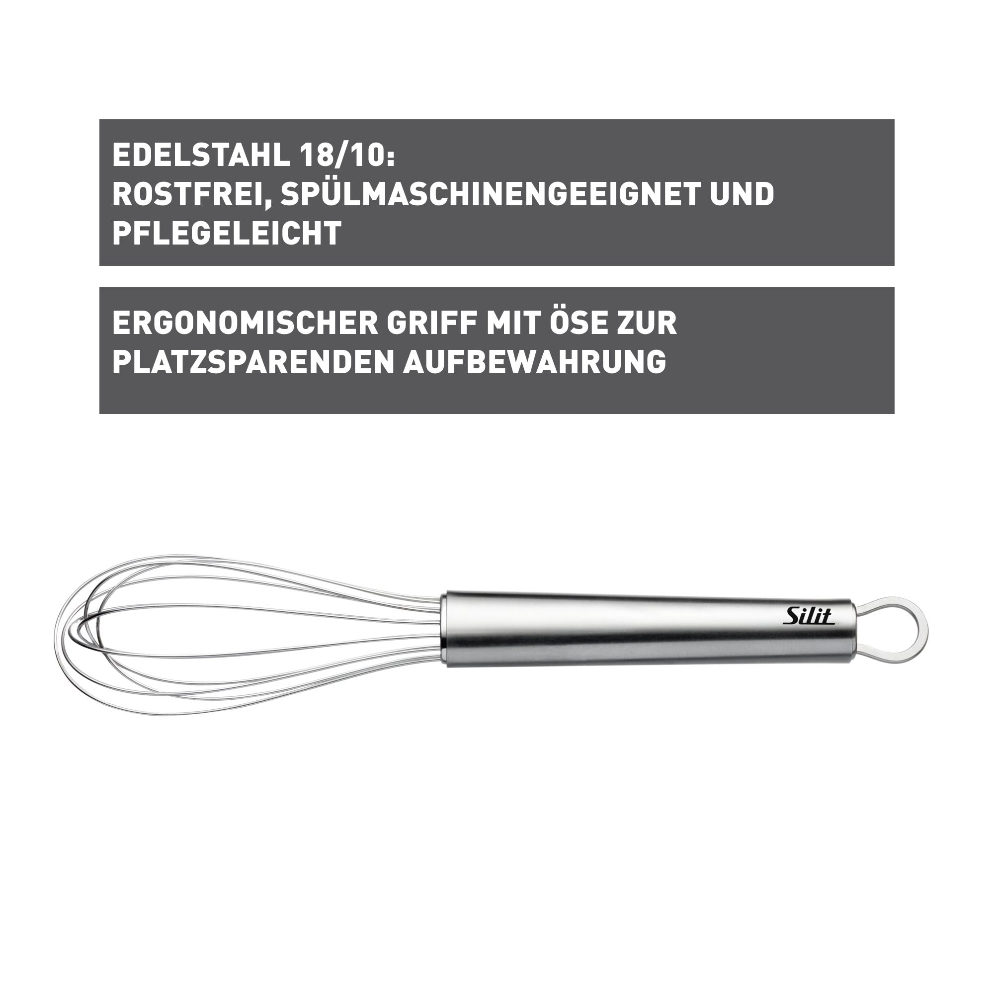 Ballongvisp rustfritt stål 25 cm - Silit nærbilde av grep